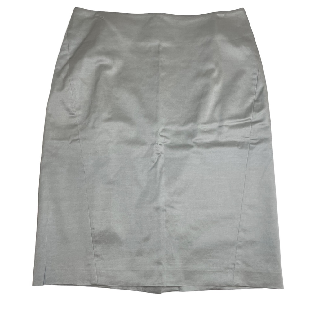 Ann Taylor Pencil Skirt Silver Grey Size 8 Zip Up
